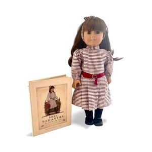 American Girl Doll Samantha with Book and Christmas Dress